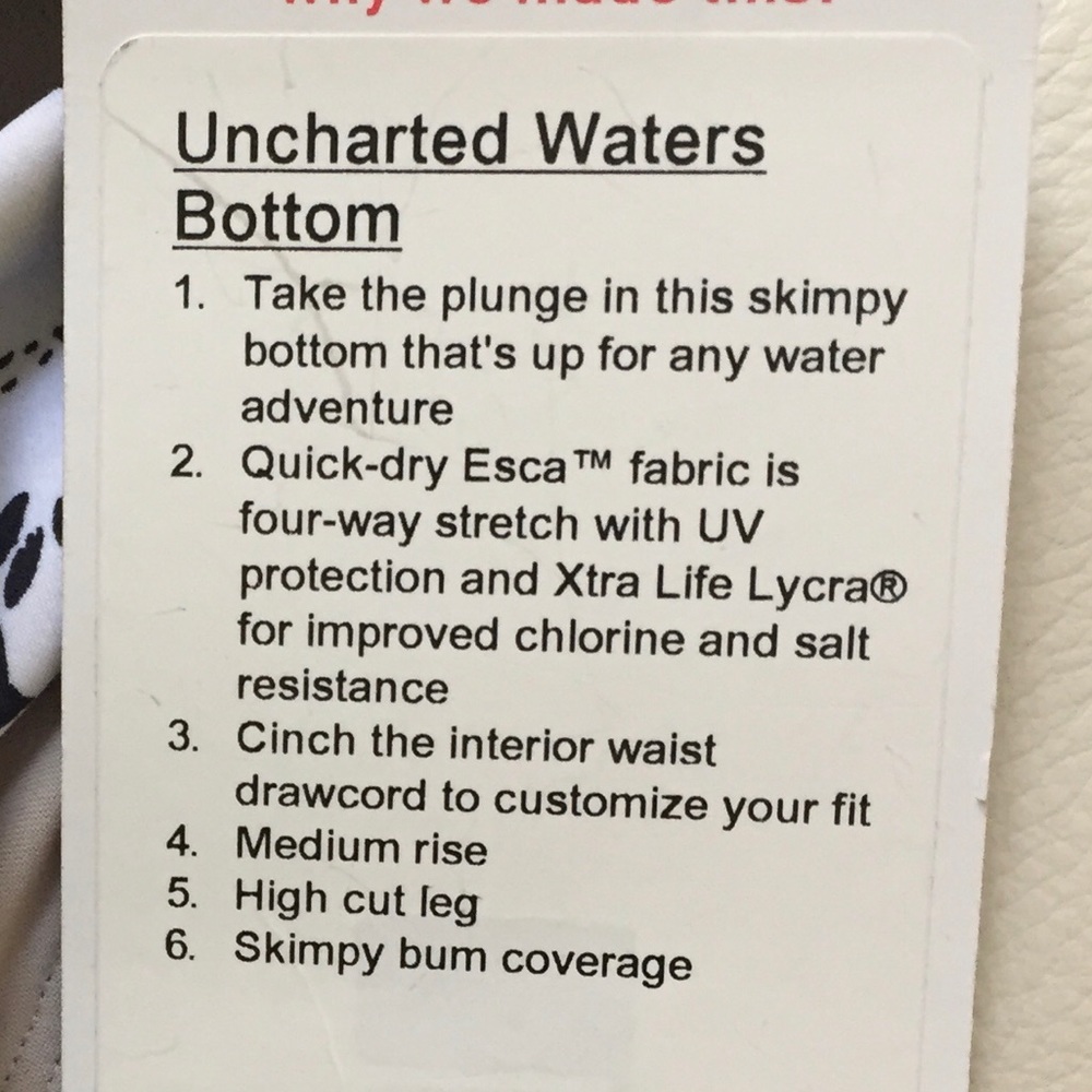 NWT LULULEMON BIKINI SET DEEP SEA TOP UNCHARTED 12 - Picture 5 of 6